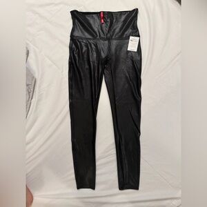 NWT Spanx black faux leather leggings